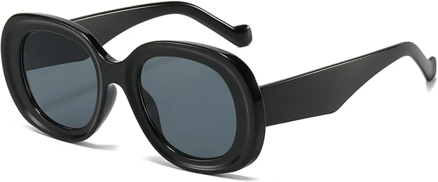 Fashion Oversized Oval Sunglasses Women Retro Trending Men Punk Sun Glasses