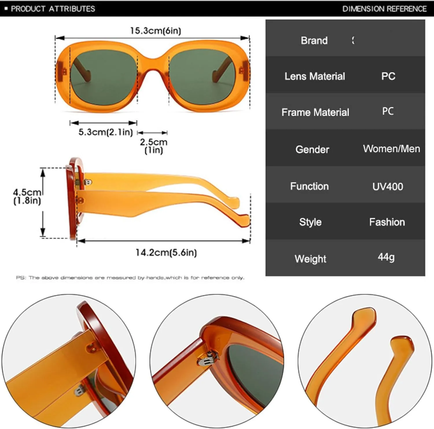 Fashion Oversized Oval Sunglasses Women Retro Trending Men Punk Sun Glasses