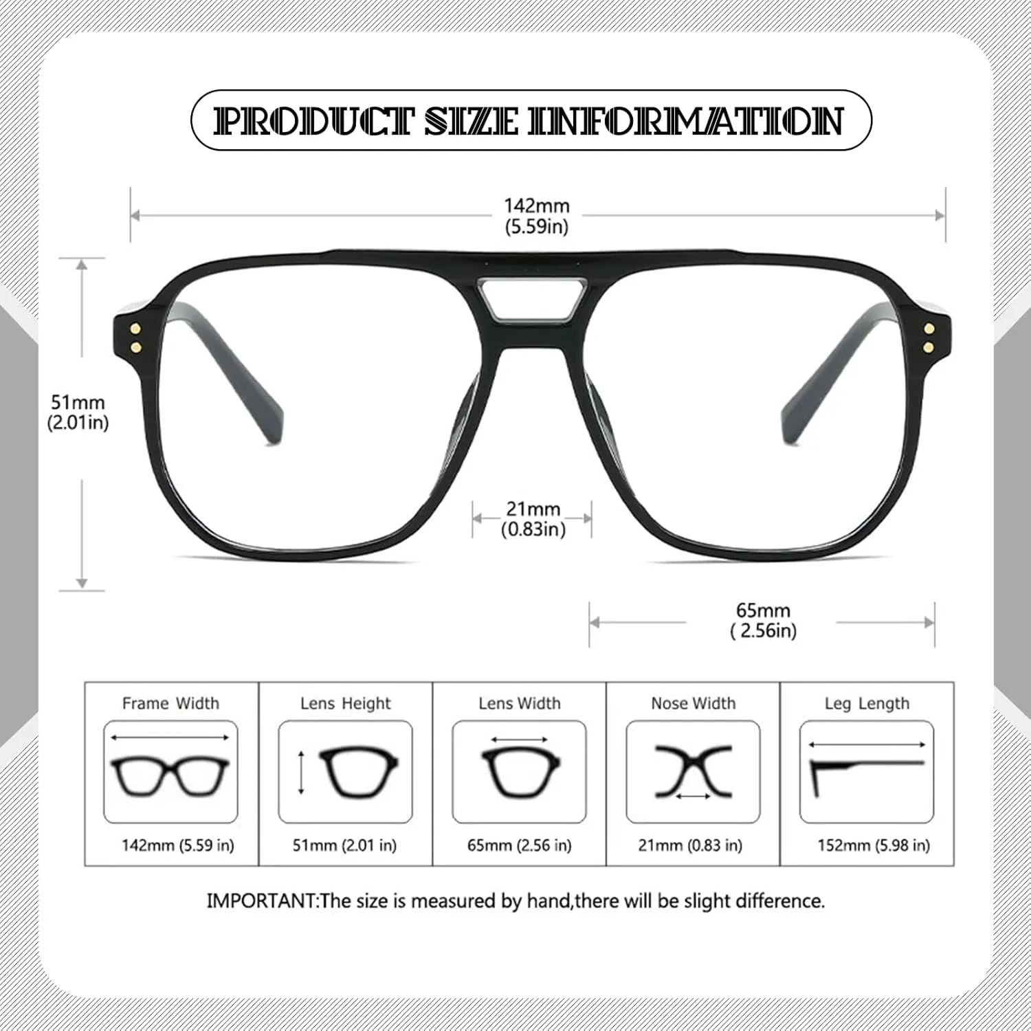 Fashion Square Glasses for Women Men Retro Square Aviator 90s Blue Light Blocking Glasses Computer Eyewear