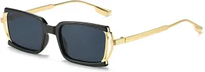 Fashion Sunglasses for Women Box Sunglasses with Small Dots on the Glass Legs and Metal Uv400