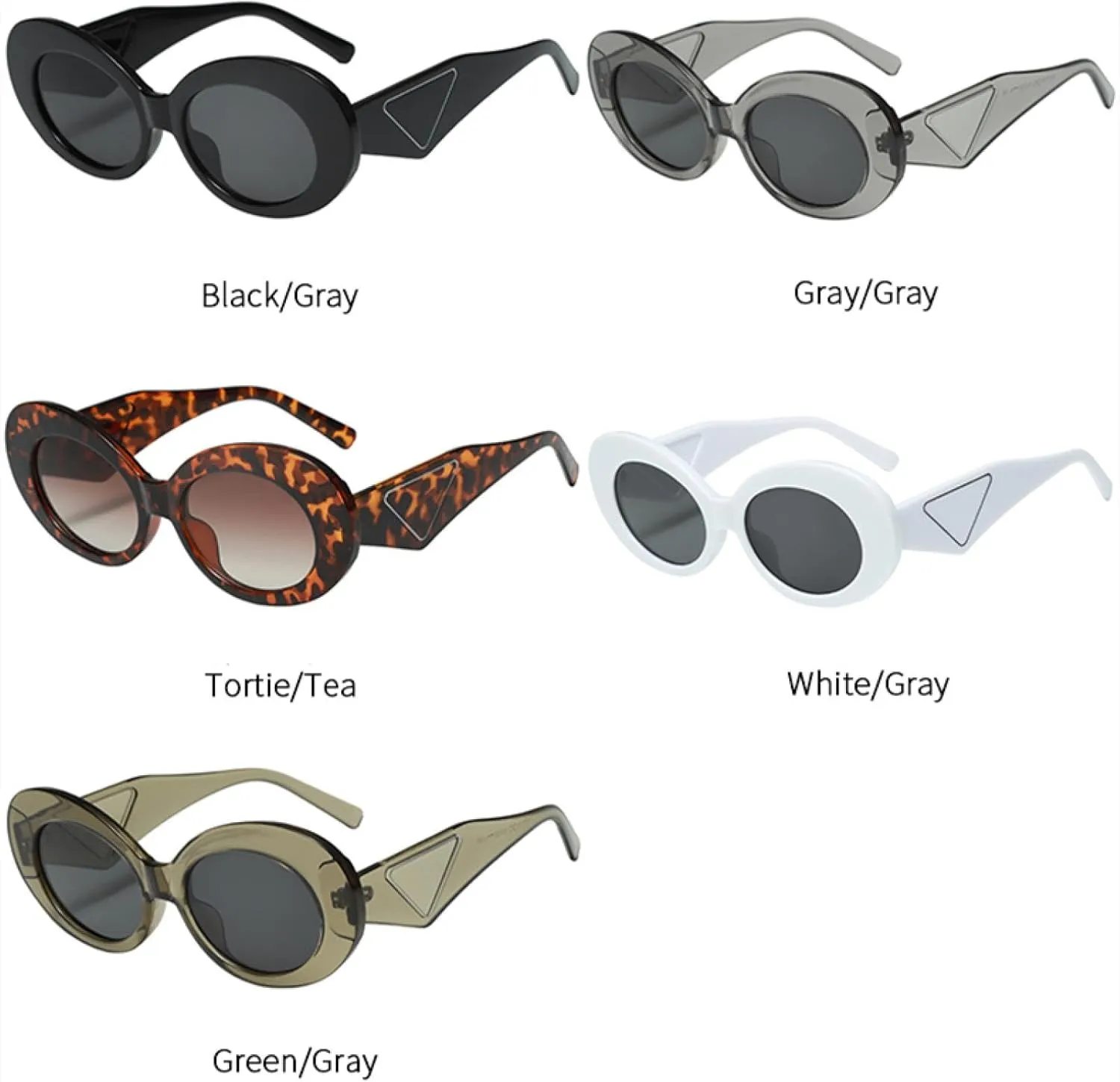 Fashion Sunglasses Retro Oval Frame Sunglasses for Men and Women Tidal Uv Protection