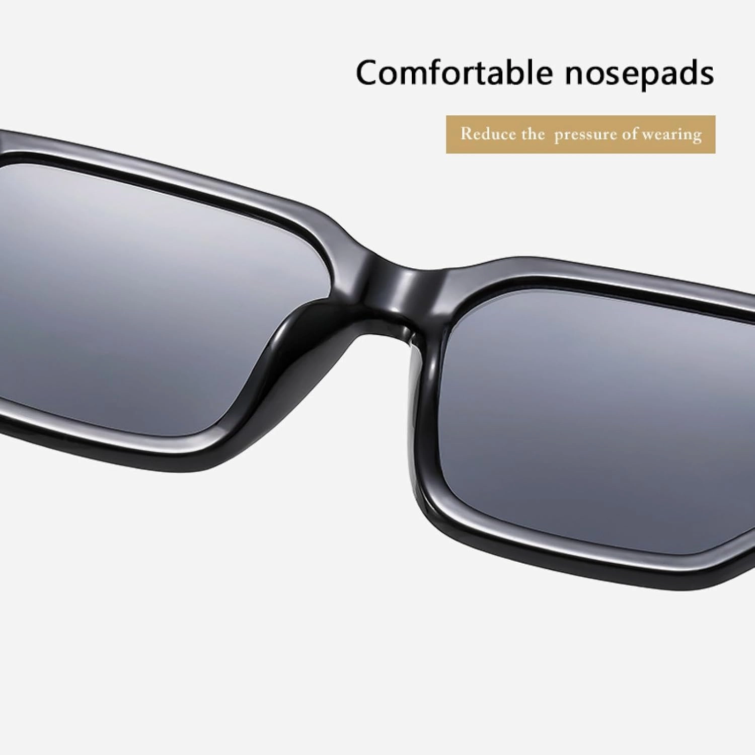 Fashion Trendy Large Frame Sunglasses Retro Eyeglasses Wide Edge Lens Leg