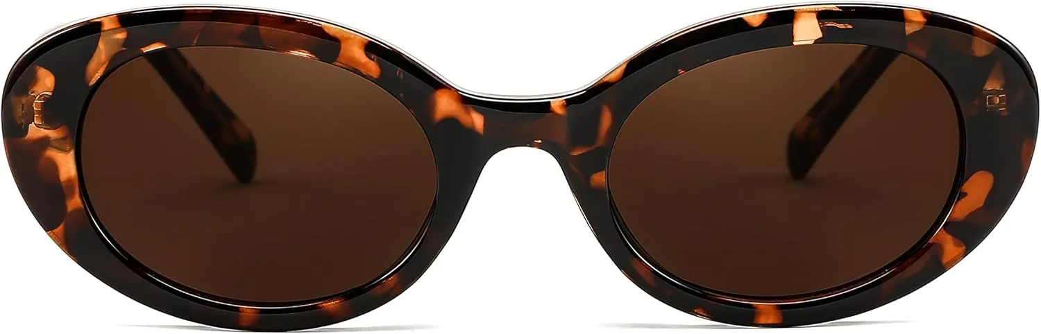 FEISEDY Sunglasses Womens, Retro Oval Cateye Sun Glasses Men, Small 90s Style B4128