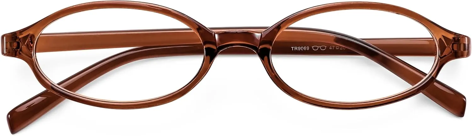 FEISEDY Y2K Retro Oval Blue Light Glasses for Women Fashion Small Face Eyewear Frame 90s Nerd Fake Cosplay Eyeglasses B0258