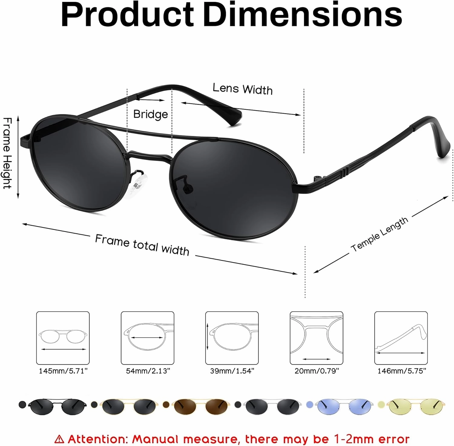 FEISEDY Retro Oval 90s Metal Sunglasses for Women, Trendy Narrow Sun Glasses Fashion Shades B4183