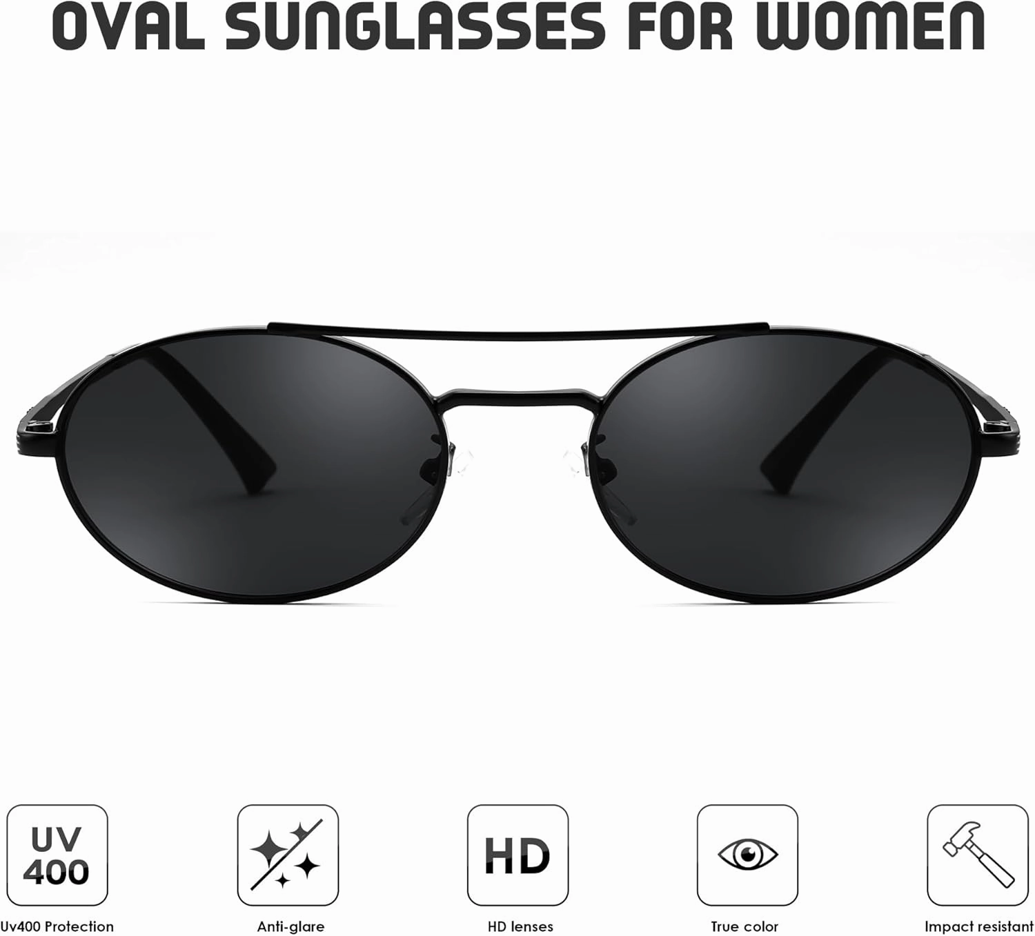FEISEDY Retro Oval 90s Metal Sunglasses for Women, Trendy Narrow Sun Glasses Fashion Shades B4183