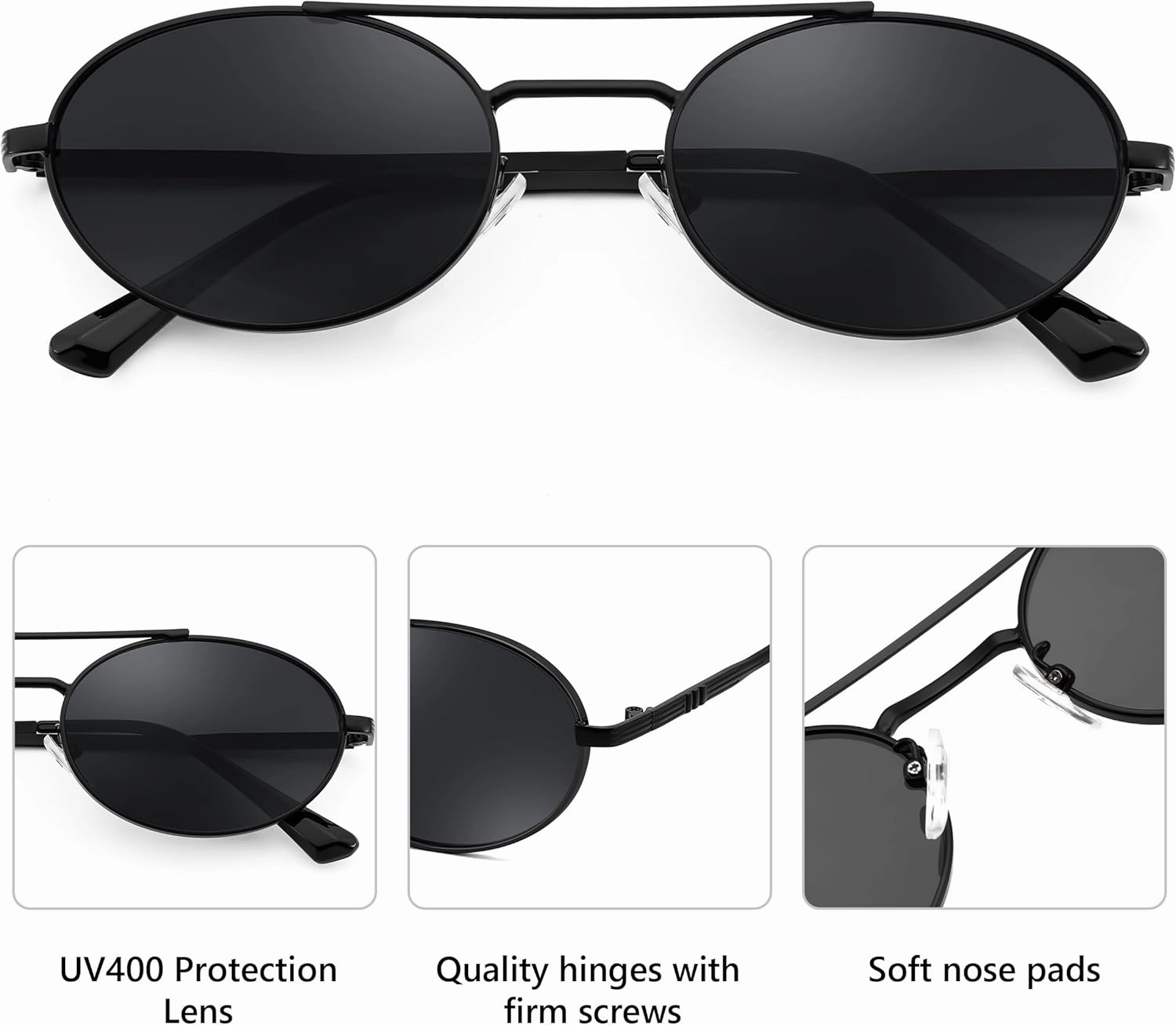 FEISEDY Retro Oval 90s Metal Sunglasses for Women, Trendy Narrow Sun Glasses Fashion Shades B4183
