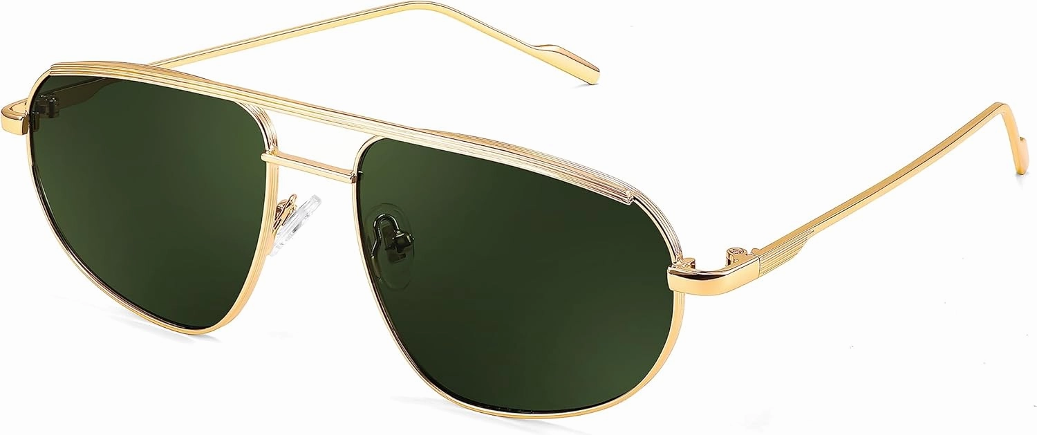 FEISEDY Retro Trendy Aviator Sunglasses Women Men 90s Small Vintage Glasses Stylish Gold Metal Oval Sunglasses B2906