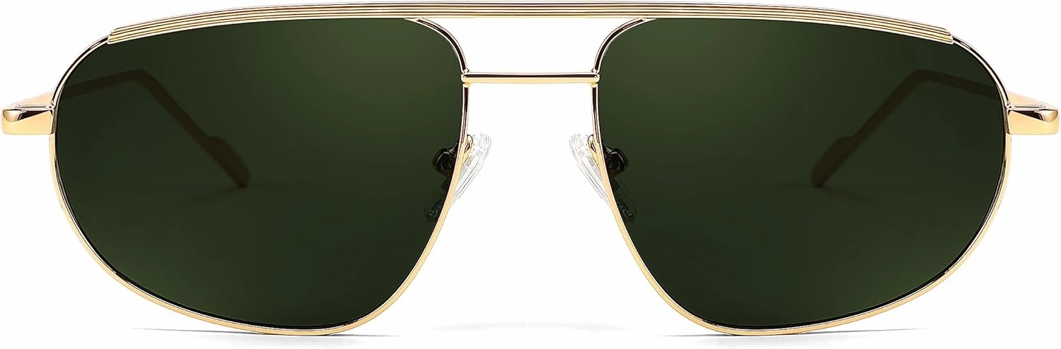 FEISEDY Retro Trendy Aviator Sunglasses Women Men 90s Small Vintage Glasses Stylish Gold Metal Oval Sunglasses B2906