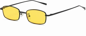 FEISEDY Vintage Small Rectangle Sunglasses Women Men Retro Trendy Square Metal Frame Sun Glasses B2295