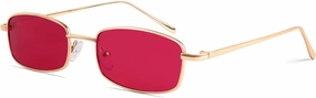 FEISEDY Vintage Small Rectangle Sunglasses Women Men Retro Trendy Square Metal Frame Sun Glasses B2295