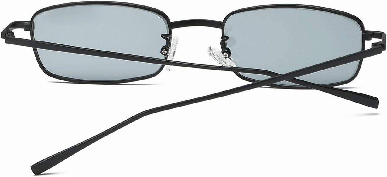 FEISEDY Vintage Small Rectangle Sunglasses Women Men Retro Trendy Square Metal Frame Sun Glasses B2295