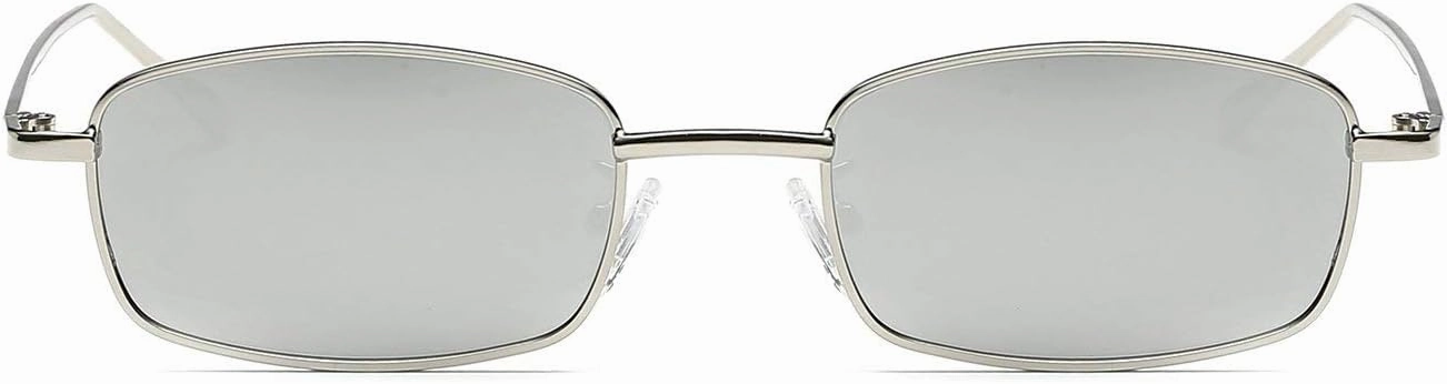 FEISEDY Vintage Small Rectangle Sunglasses Women Men Retro Trendy Square Metal Frame Sun Glasses B2295