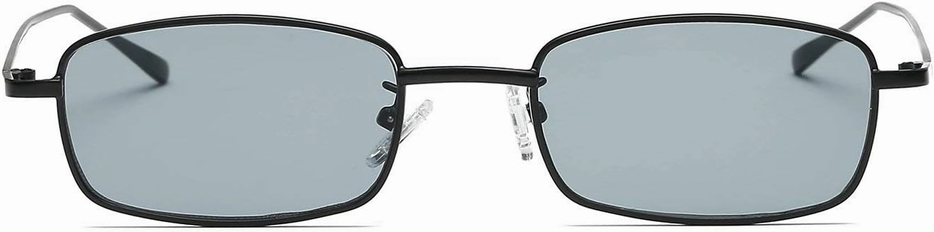 FEISEDY Vintage Small Rectangle Sunglasses Women Men Retro Trendy Square Metal Frame Sun Glasses B2295