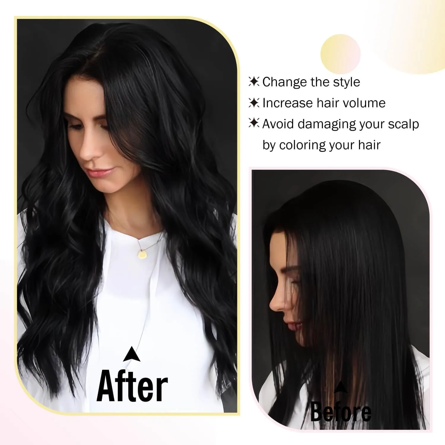 Fine Plus 20 Inch Synthetic Wavy Hair Toppers for Women – 7"x7" Large Base Clip-In Topper Wiglet for Thinning Hair – Natural-Looking Dark Brown with Highlights