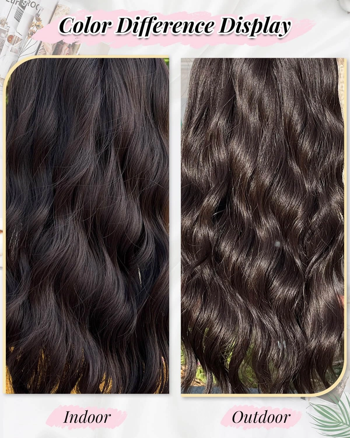 Fine Plus 20inch Hair Topper 7"X7" Hair Toppers for Women with Thinning Hair Synthetic Wavy Toppers Hair Pieces for Women Large Base Wiglets Ladies Clip in Hair Topper-Brown Black