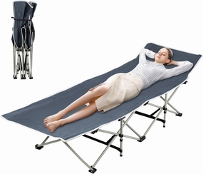 Folding Camping Cot, Portable Travel Bed with Thick Mattress, Foldable Sleeping Cots for Adults, Heavy Duty Camp Cot for Travel Tent Home Office Outoor Black