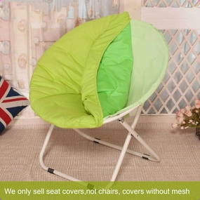 Folding Large Size Round Moon Saucer Padded Camping Fishing Portable Picnic Black Seat Oval Moon Chair Cover Not Including Chair