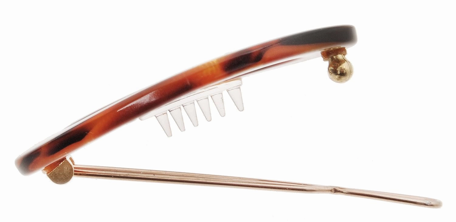 France Luxe Narrow Oval on Tige Boule Barrette - Africa
