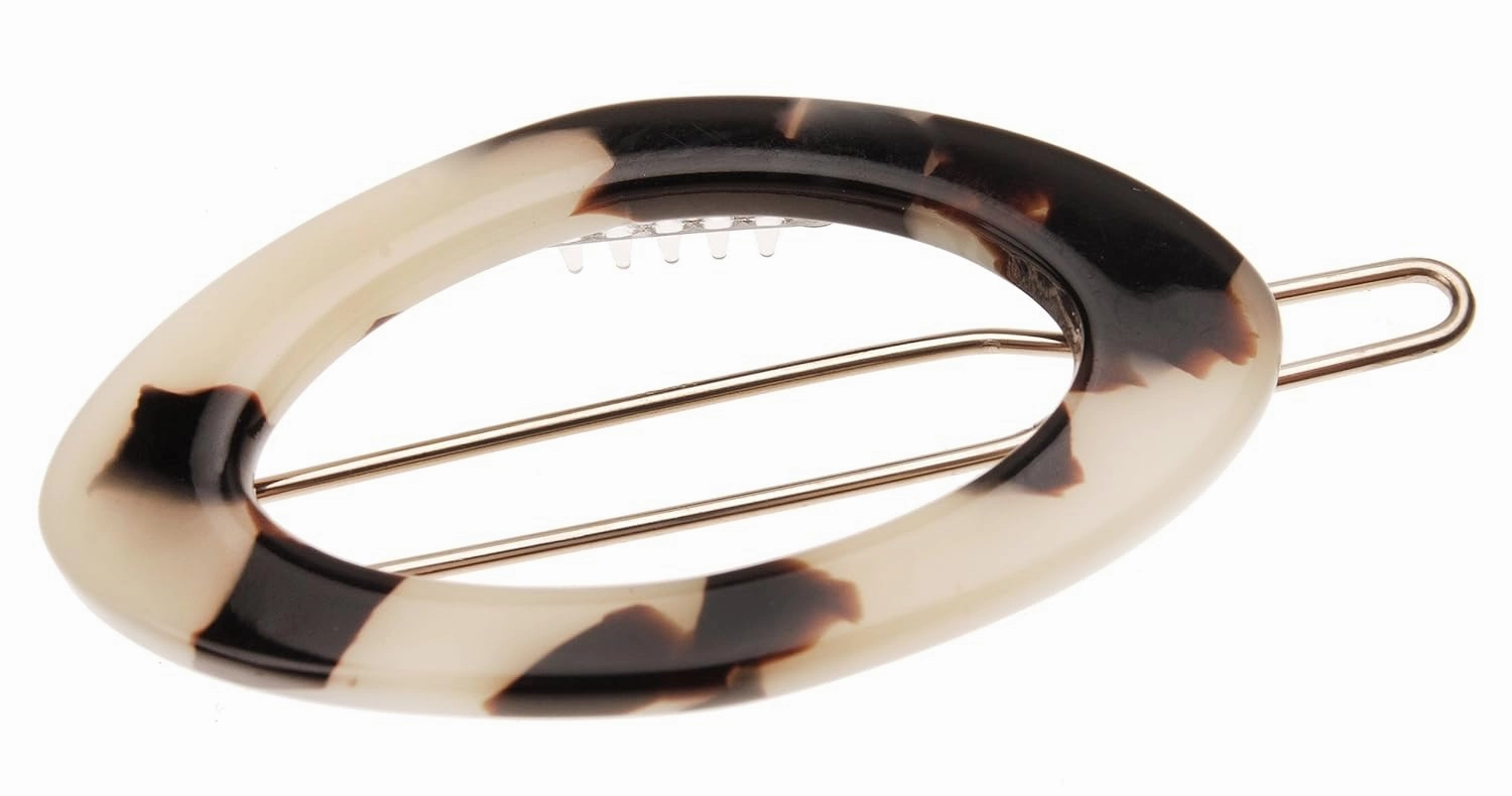 France Luxe Narrow Oval on Tige Boule Barrette - Ivory Tokyo