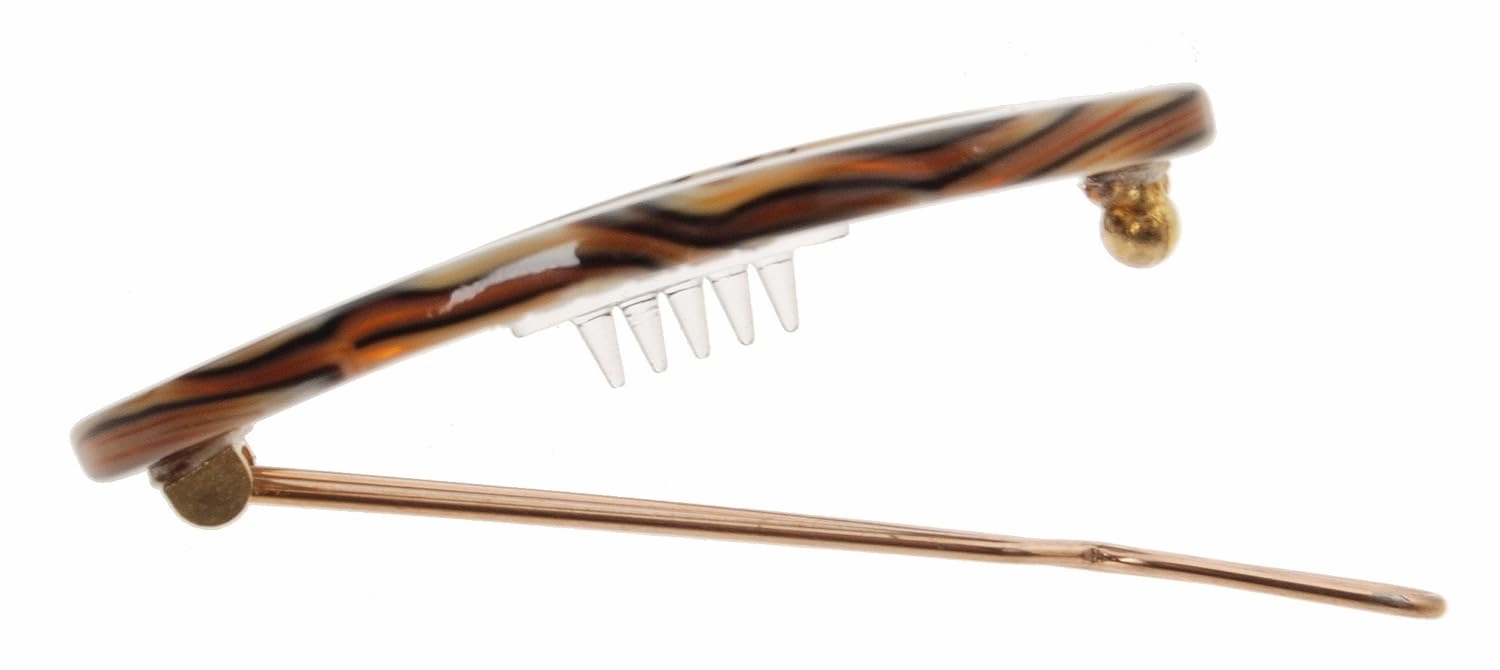 France Luxe Narrow Oval on Tige Boule Barrette - Onyx