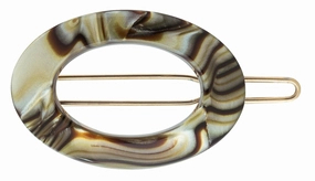 France Luxe New Cutout Oval Tige Boule Barrette - Onyx