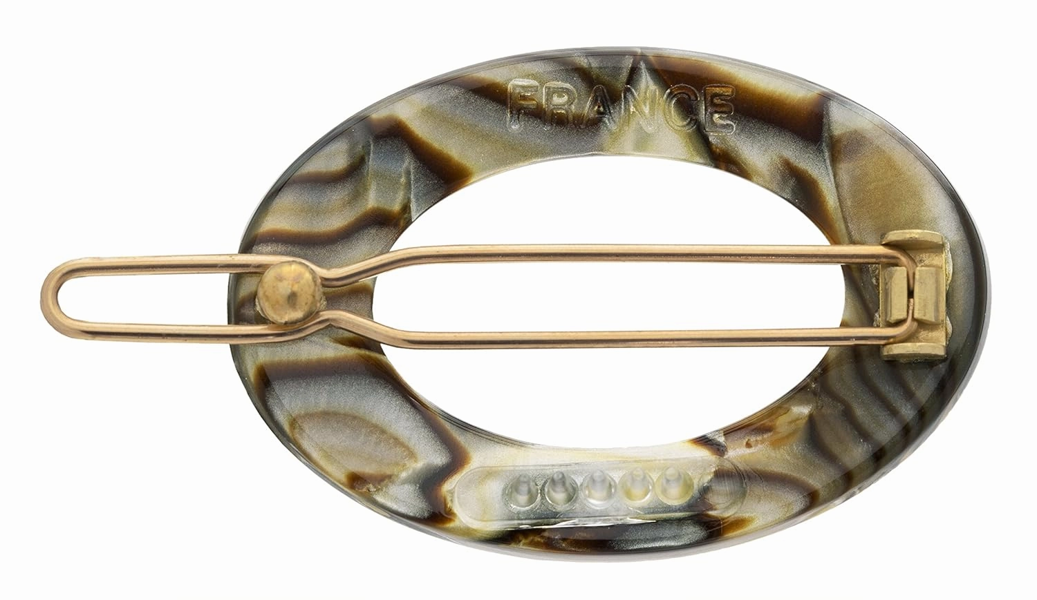 France Luxe New Cutout Oval Tige Boule Barrette - Onyx