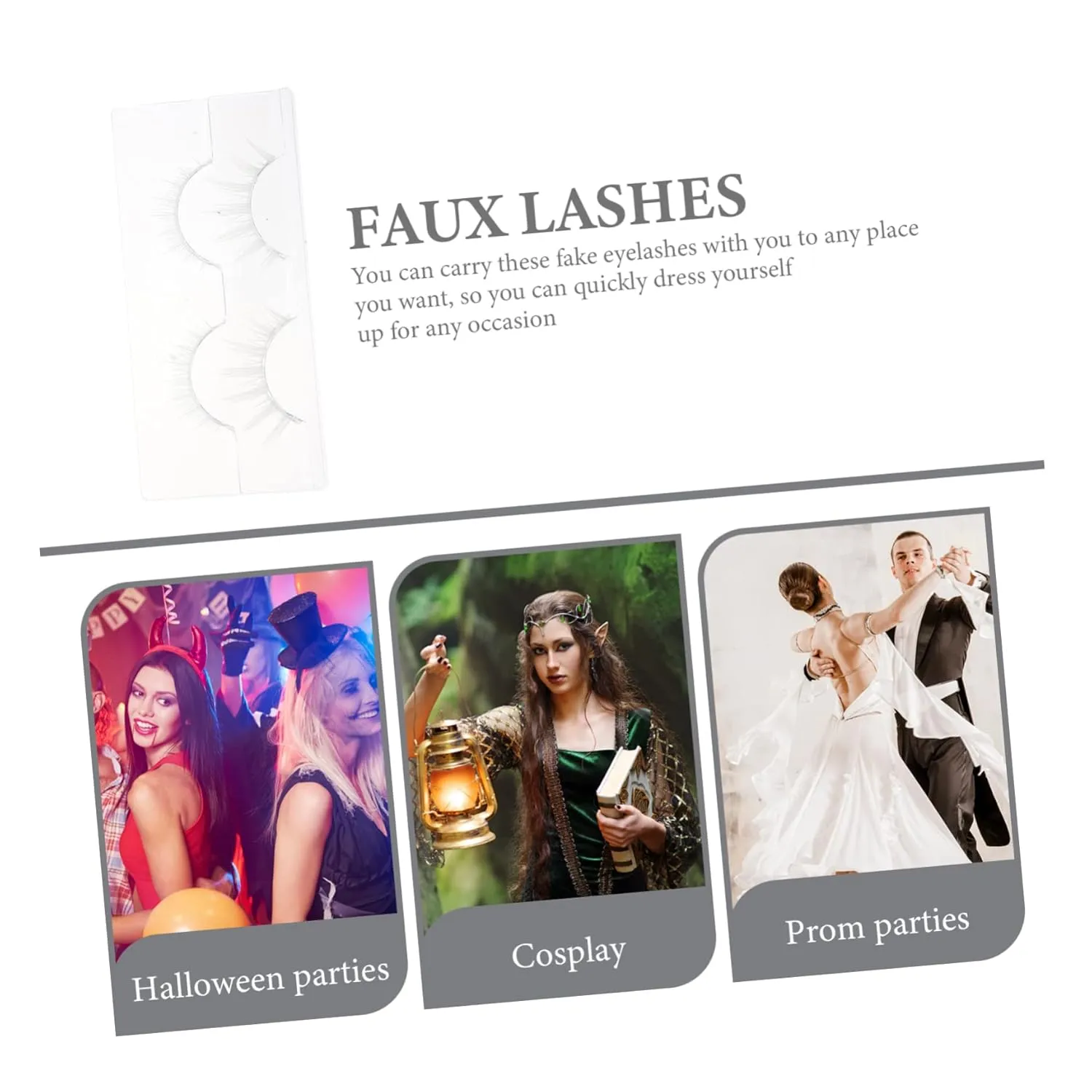 FRCOLOR 8pairs Faux Eyelashes for Women of Natural Looking False Lashes Easy to Apply for Weddings Photoshoots and Daily Use Lightweight Chemical Fiber Material Accessory