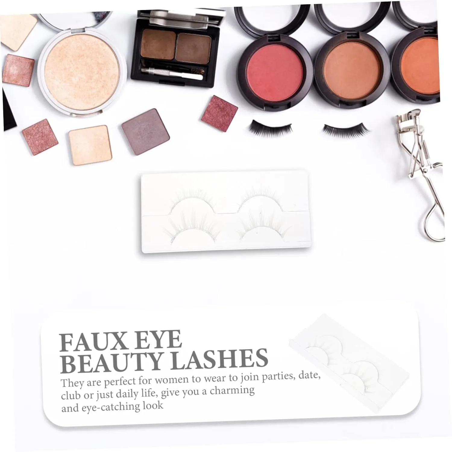 FRCOLOR 8pairs Faux Eyelashes for Women of Natural Looking False Lashes Easy to Apply for Weddings Photoshoots and Daily Use Lightweight Chemical Fiber Material Accessory