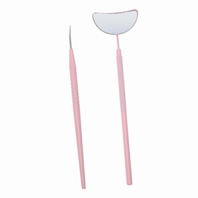 FRCOLOR 2sets Eyelash Rod Mirror Kit Lash Grafting Tool Removable Handle for Easy Use Curved Design for Angle for Salon Home Eyelash Extensions