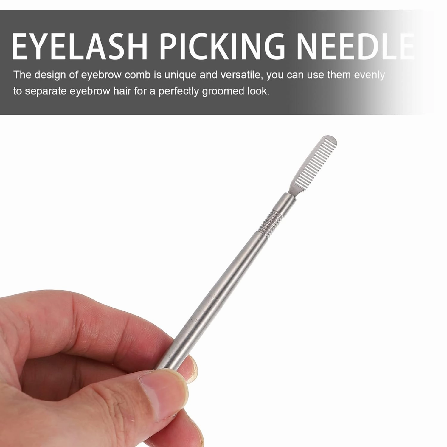 FRCOLOR 6pcs Stainless Steel Eyelash Lift Tool Multipurpose Eyebrow Combs Eyelash Teasing Needle for Precision Perming Curling for Makeup Artists and Personal Use