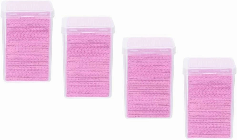 FRCOLOR 800pcs Lint- Nail Towel Glue Cleaning Cotton Pads Eyelash Glue Glue Cleaning Pad Glue Bottle Cleaning Wiper Cotton Sheet Pure Cotton Anti-Clogging Pink