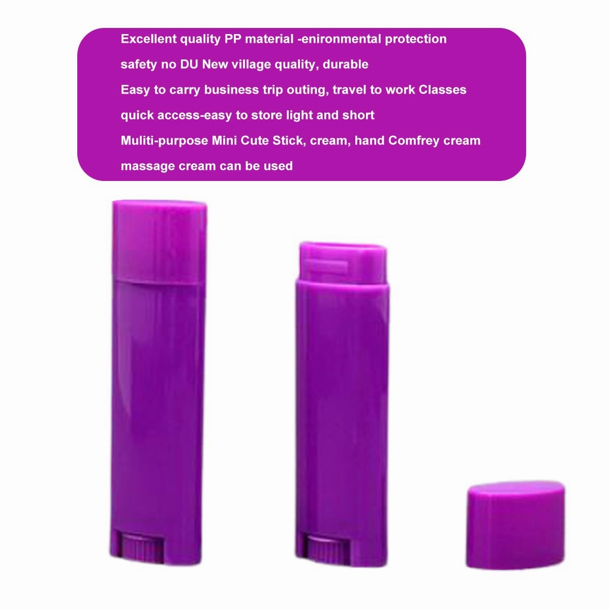 FZBNSRKO 5ml 50Pcs Empty Oval Deodorant Lip balm Tubes Containers Twist-up Refillable Containers for Lipstick,Chapstick,Homemade Lip balm,DIY Deodorants(Purple)