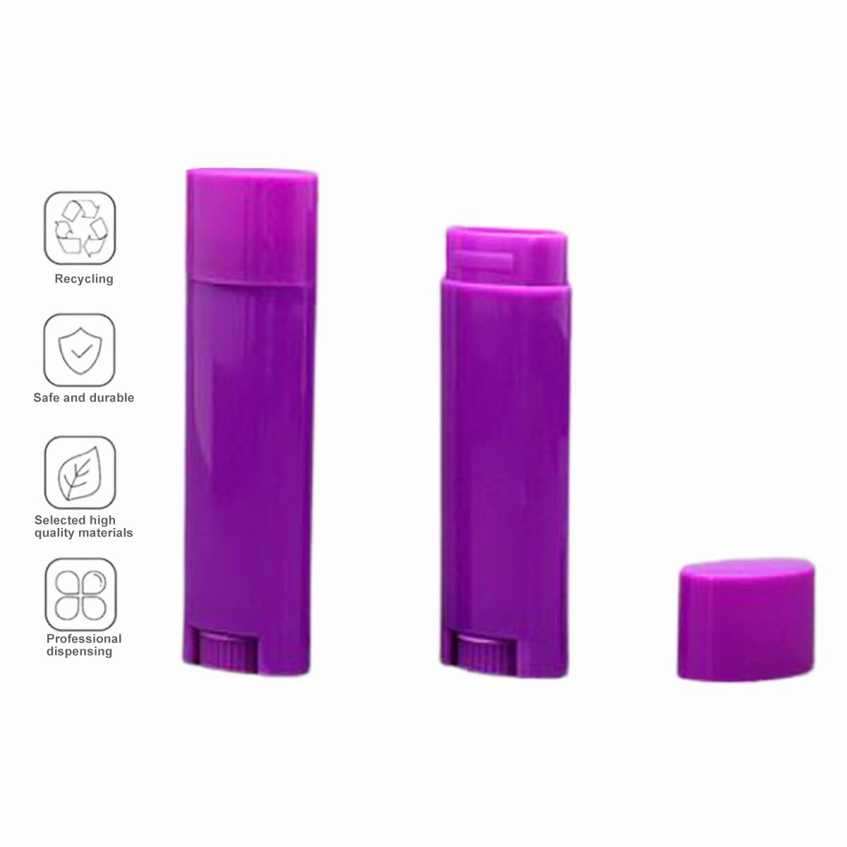 FZBNSRKO 5ml 50Pcs Empty Oval Deodorant Lip balm Tubes Containers Twist-up Refillable Containers for Lipstick,Chapstick,Homemade Lip balm,DIY Deodorants(Purple)