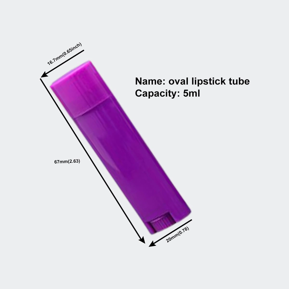 FZBNSRKO 5ml 50Pcs Empty Oval Deodorant Lip balm Tubes Containers Twist-up Refillable Containers for Lipstick,Chapstick,Homemade Lip balm,DIY Deodorants(Purple)