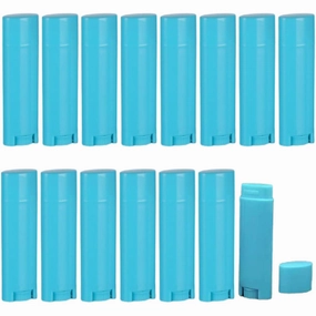 FZBNSRKO 5ml 50Pcs Empty Oval Deodorant Lip balm Tubes Containers Twist-up Refillable Containers for Lipstick,Chapstick,Homemade Lip balm,DIY Deodorants(Sky Blue)