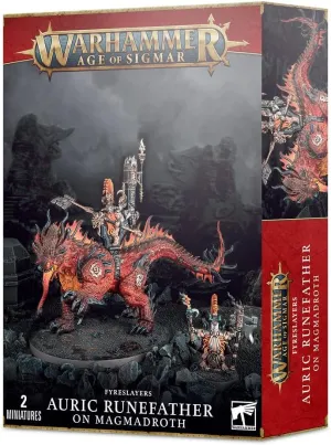 Games Workshop Warhammer AoS - Fyreslayers Runefather on Magmadroth