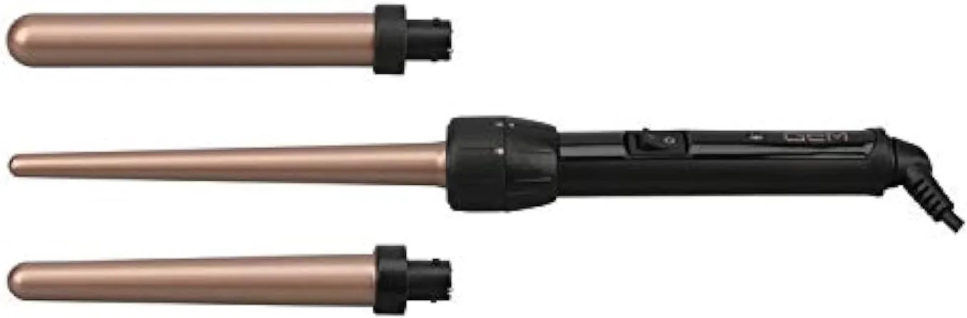 GEM 3 in 1 CURL Designer Professional Ceramic Curler Styling Iron, GEMwith 3 Ceramic Barrels
