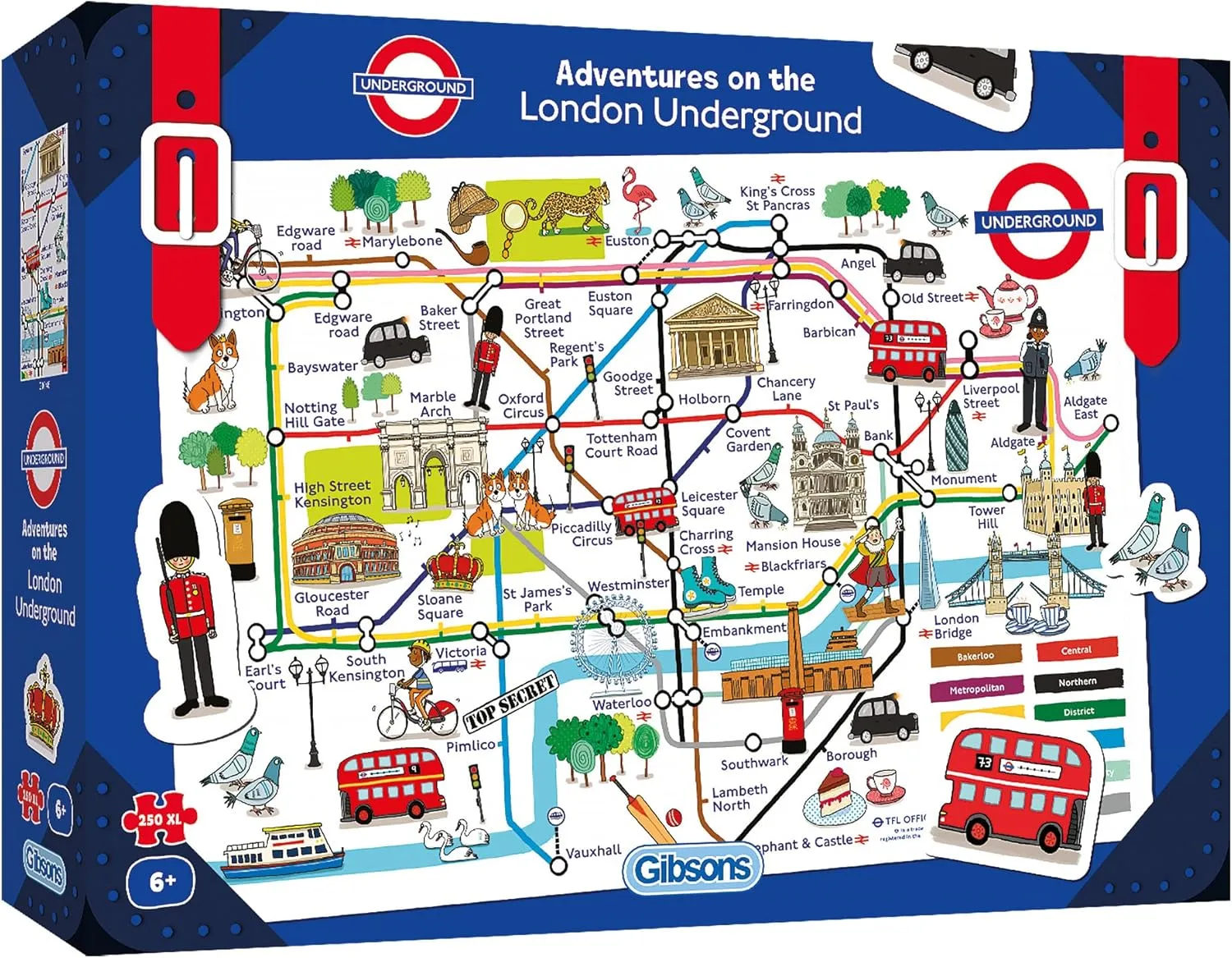 Gibsons Adventures on The London Underground Jigsaw Puzzle (250 XL Pieces)