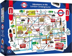 Gibsons Adventures on The London Underground Jigsaw Puzzle (250 XL Pieces)