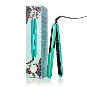 Glister Interstellar Digital Flat Iron with Cosmic Tourmaline Professional Hair Straightener, Hair Styling, Beauty Tool for All Hair Type, Adjustable Temperature Buttons, Gift for Girls - Biscay Green