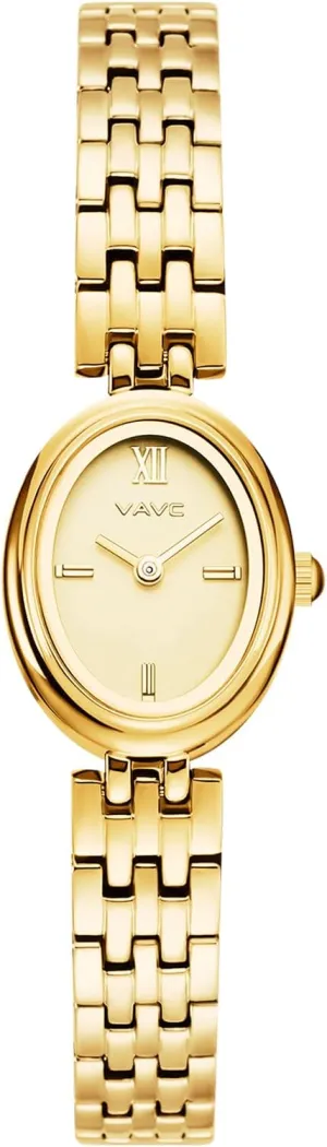 Gold Watches for Women,Minimalist Analog Womens Watch with Stainless Steel Band,Oval Case,Water Resistant Includes Bracelet Adjustment Tool