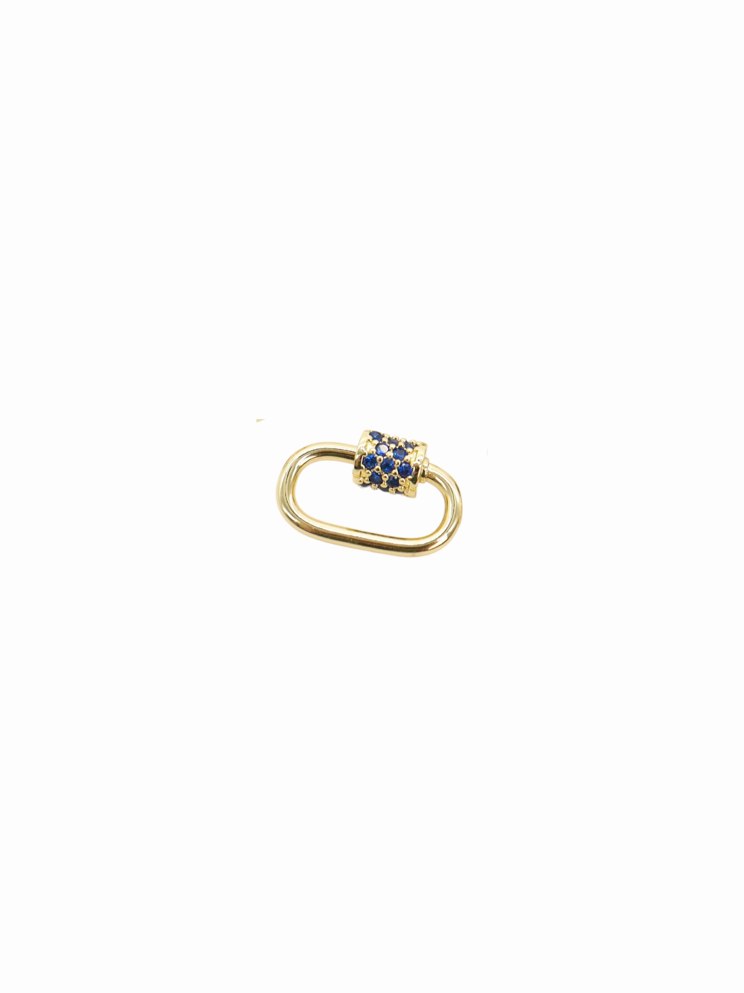 Gold Small Gabi Carabiner -Assorted Colors | Cubic Zirconia Small Oval Screw Carabiner