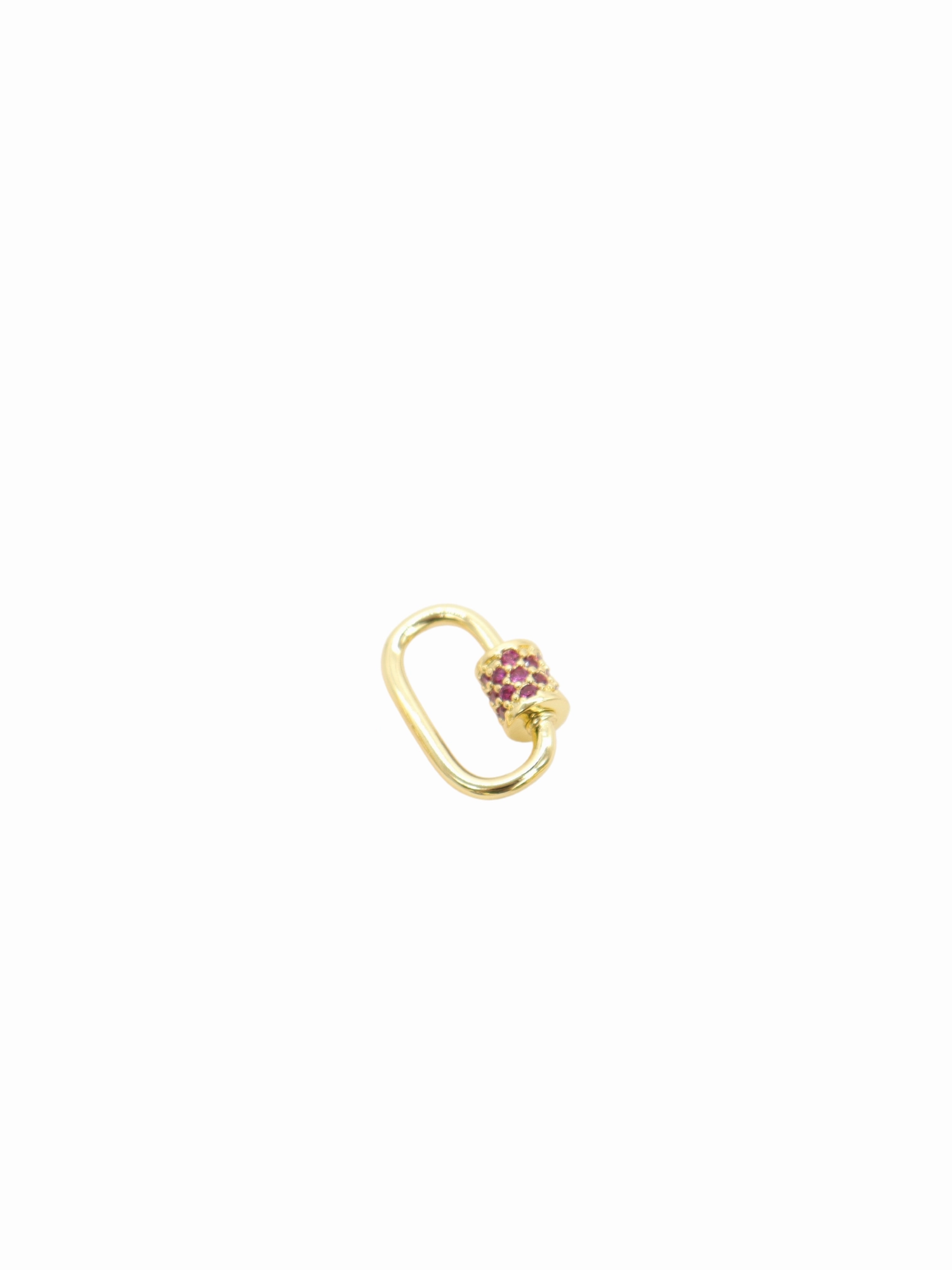 Gold Small Gabi Carabiner -Assorted Colors | Cubic Zirconia Small Oval Screw Carabiner