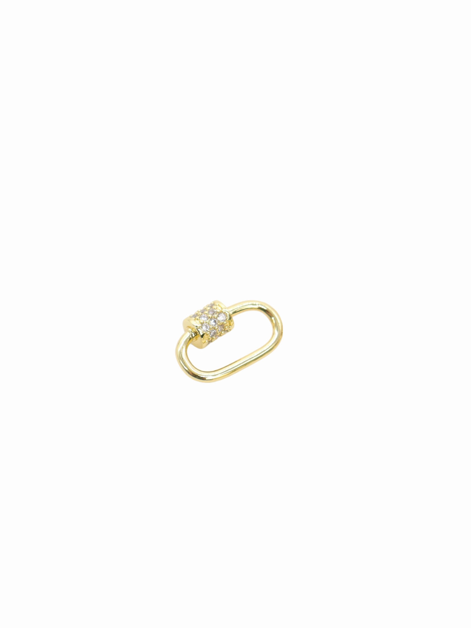 Gold Small Gabi Carabiner -Assorted Colors | Cubic Zirconia Small Oval Screw Carabiner