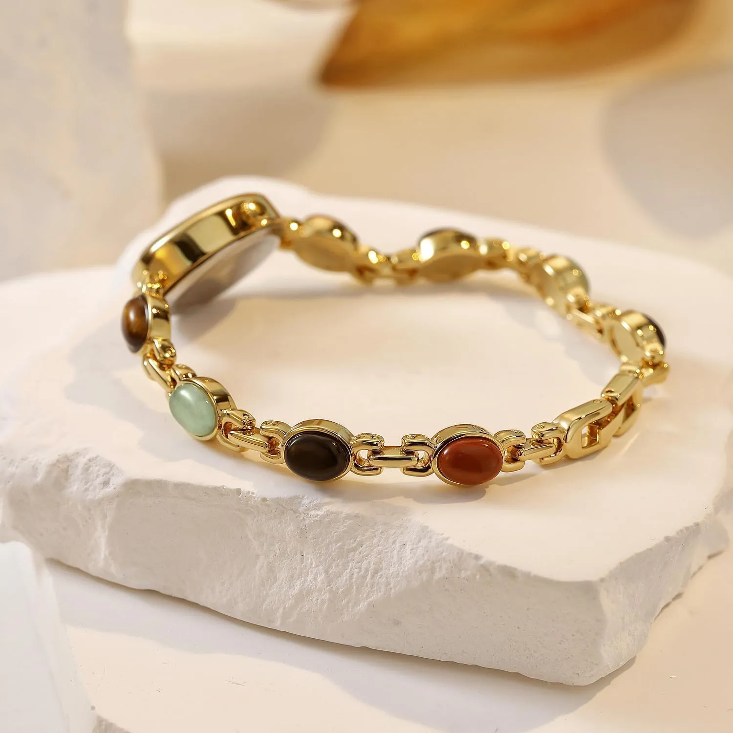 Gosasa Vintage Pearl Bracelet Watch for Women Elegant Small Oval Dial Jewelry Wristwatch Waterproof Dainty Gold Ladies Gift Watch for Mom Wife