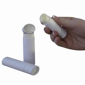 GreenWay 0.5oz / 15g Kraft Paperboard Lip Balm Tubes with Lids - 12 Pack Lip Gloss Tubes Refillable DIY Cosmetic Containers – Oval Shaped Lip Balm Containers Empty Holder - White