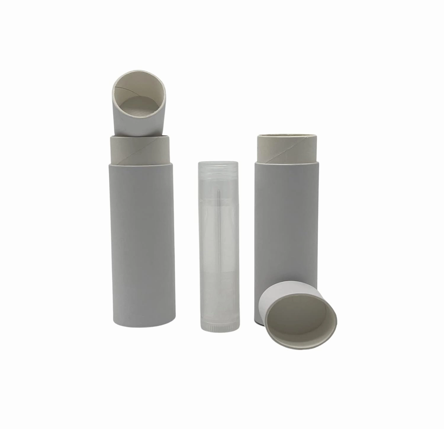 GreenWay 0.5oz / 15g Kraft Paperboard Lip Balm Tubes with Lids - 12 Pack Lip Gloss Tubes Refillable DIY Cosmetic Containers – Oval Shaped Lip Balm Containers Empty Holder - White