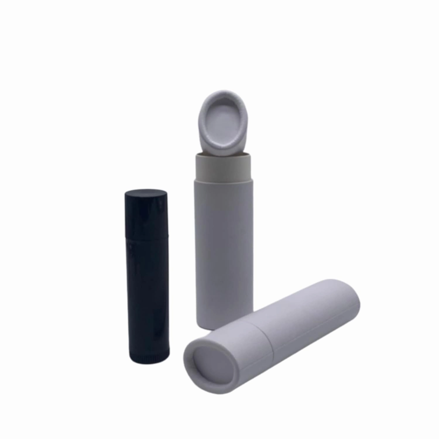 GreenWay 0.5oz / 15g Kraft Paperboard Lip Balm Tubes with Lids - 12 Pack Lip Gloss Tubes Refillable DIY Cosmetic Containers – Oval Shaped Lip Balm Containers Empty Holder - White