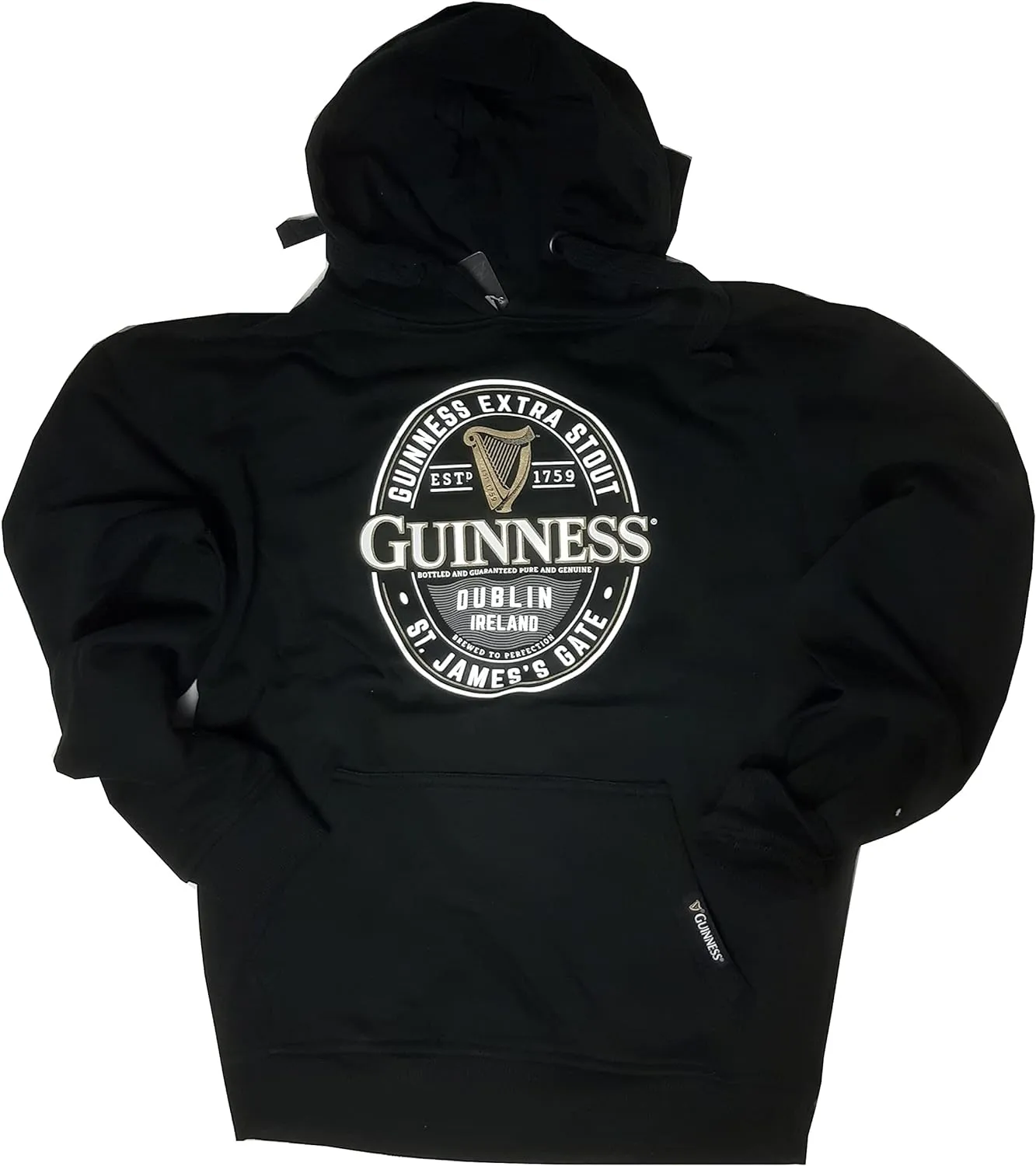 Guinness Black Label St. James Gate Hoodie (Black, X-Large)